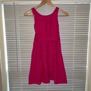 Chaps Girls Eyelet dress.  Size 8. Excellent used condition.  Pink
